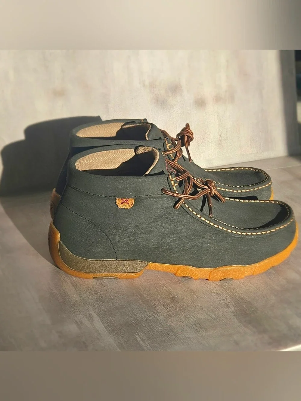 Twisted X Men’s Driving Mocs Leather Ankle Boots Charcoal Grey - 10 Wide